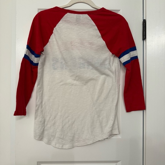 Texas Rangers Baseball Shirt | Sporty-Prep Blokecore Raglan | PINK VS XS - Picture 8 of 8